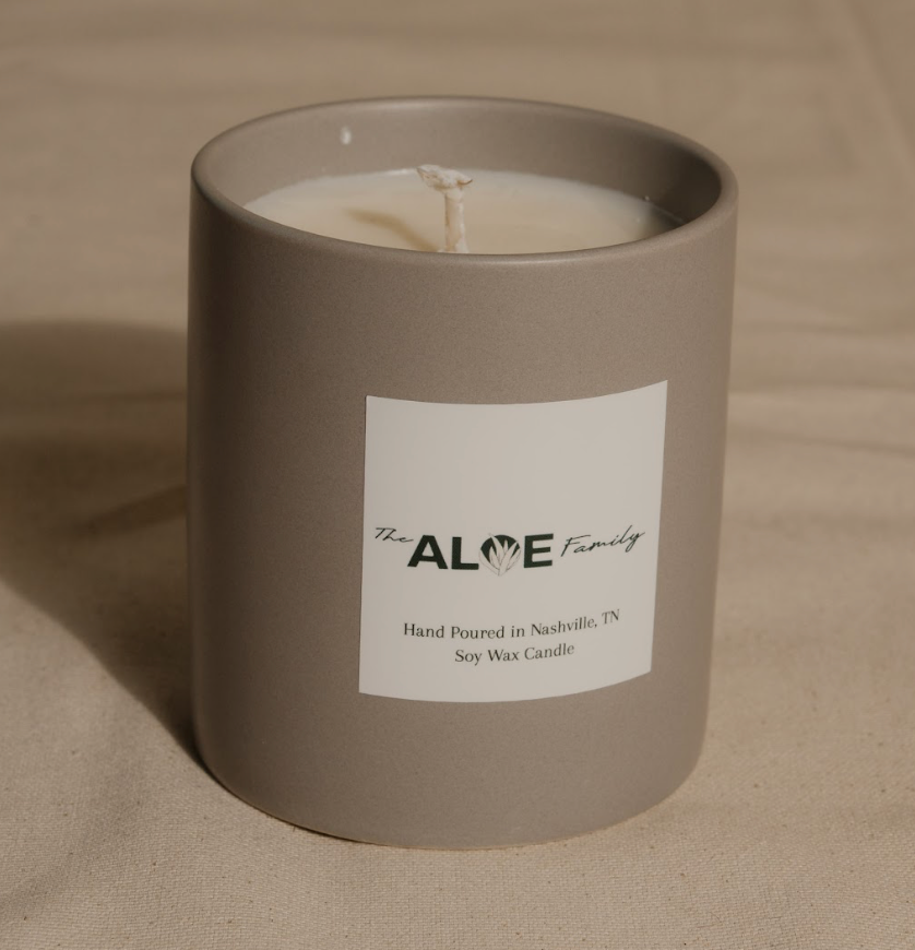 Gray Amber Hand Poured Soy Candle 12oz