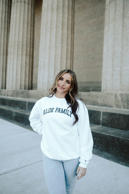 White Aloe Family Crewneck