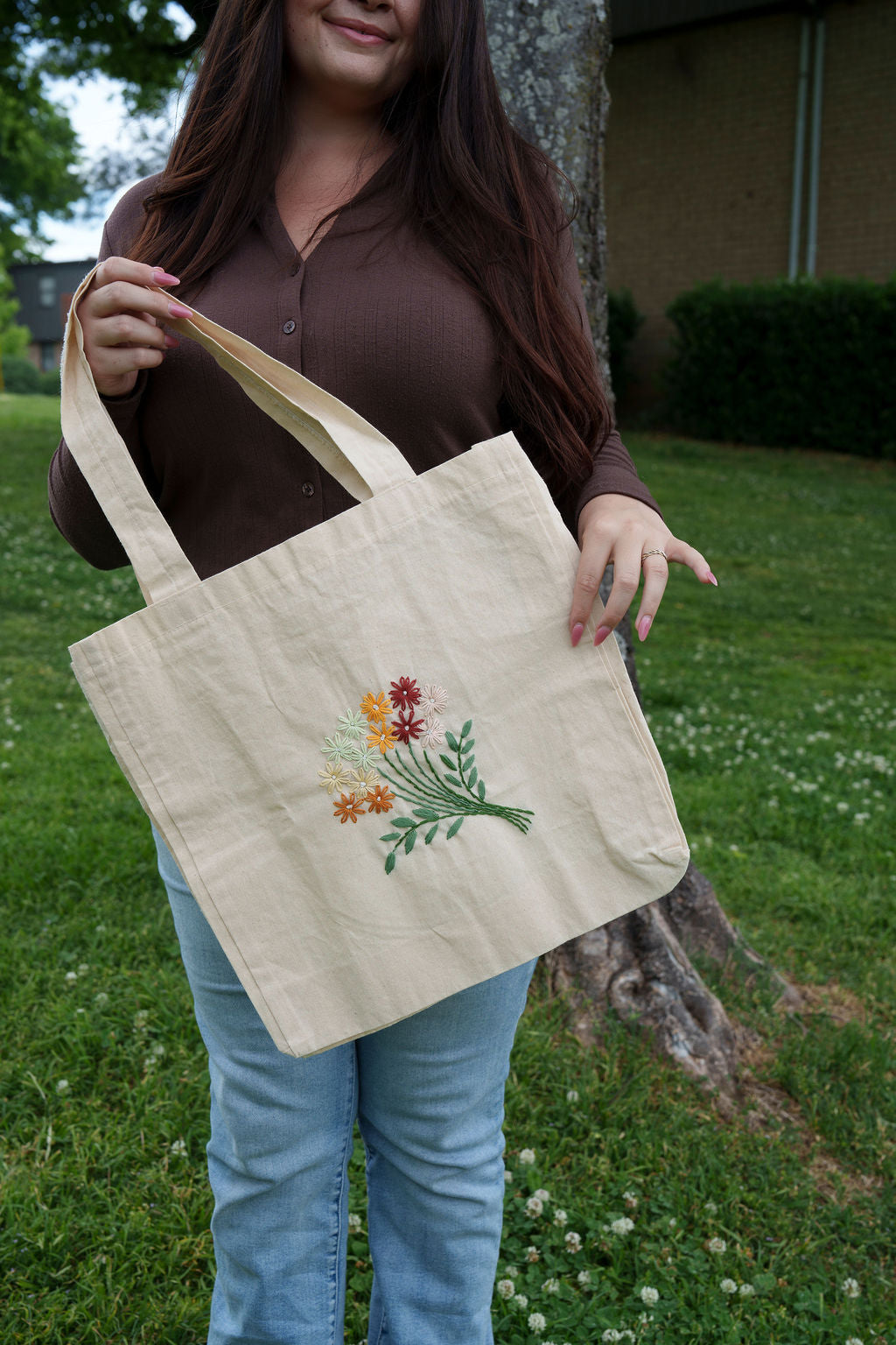 Hand Embroidered Tote Bag